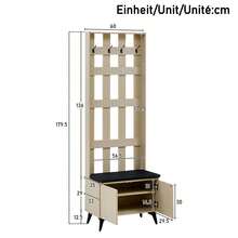 Modern Hall Tree & Coat Rack, Brown - Brown - View 5