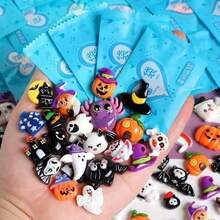 Cartoon Halloween Rubber Rings, Cute Ghost, Skeleton, Pumpkin, Witch, Black Cat Design, Halloween Decoration, Party Decor Accessories, Trick Or Treat Props, Spooky Party Gifts, Small Halloween Gifts, Gift Bag Fillers, Halloween Gifts (Suitable For Teens 14+) - Multiple Styles - View 5