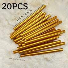 20/50PCS Gold Hot Glue Sticks, 3.93 X 0.27 In Waxing Glue Sticks Colored, Mini Adhesive EVA Sticks For Stamp Home Repair DIY Art Projects Bonding Woods Glass Paper Plastic Decoration - Gold - View 9
