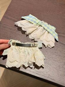 1pc Slouchy Style Bow Knot Lace Headband Back Of Head Spring Hair Clip, New Minimalist Hair Clip - Multicolor - View 5