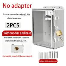 1‑2Pcs White Waterproof Junction Box With Cover, ABS Plastic Shell With Stainless Steel Lock, Outdoor Weatherproof Electrical Enclosure - Multi-color - View 8