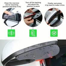 2pcs Car Rearview Mirror Rain Visor, Car Side Mirror Rain Guard, Waterproof Car Rearview Mirror Rain Cover, Universal Fit For Sedan, Truck And SUV - 2pcs Rearview Mirror Rain Guards - View 2