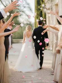 Artificial Rose Petals In Red White And Pink For Wedding Aisle Table Decoration Bridal Shower Party - Multicolor - View 5