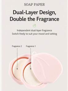 Double-Layer Floral Scented Disposable Soap Paper/Soap Sheets Box, Dual-Layer Dual-Scent Design With Silicone Hanging Rope, Convenient For Carrying And Using For Hand Washing Outdoors Or During Travel, Quickly Dissolves In Water, Suitable For Daily Commute, Travel Or Outdoor Waterless/Public Place Hygiene Cleaning - Multicolor - View 3