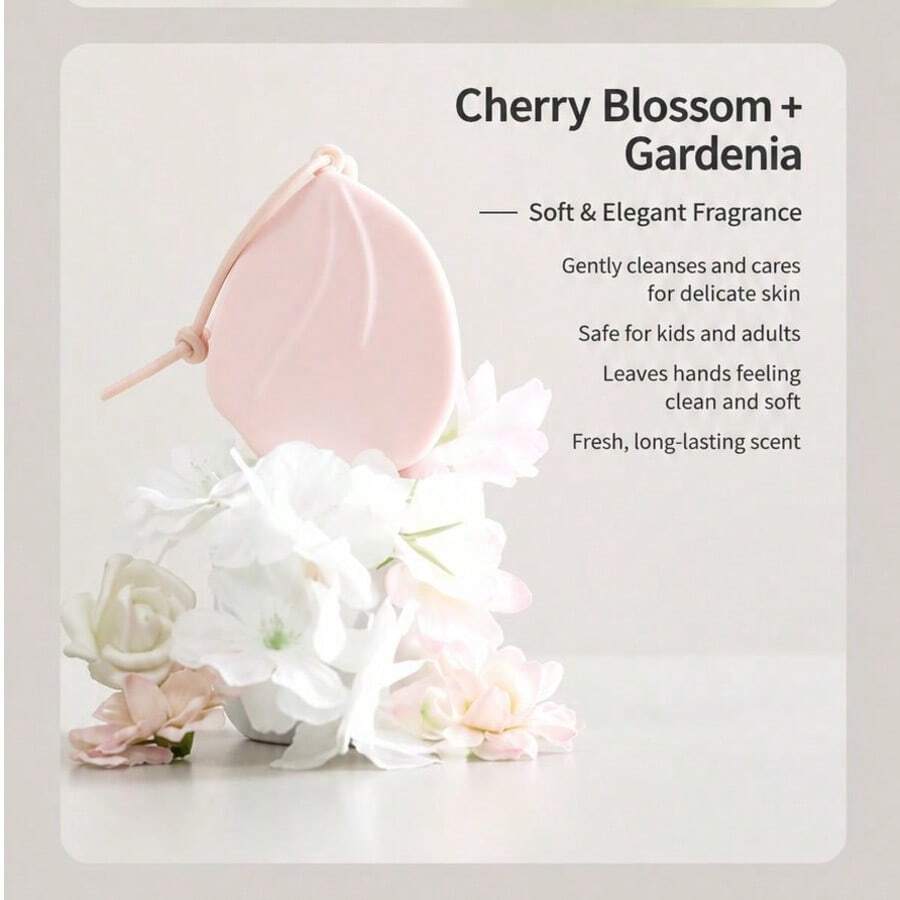 Double-Layer Floral Scented Disposable Soap Paper/Soap Sheets Box, Dual-Layer Dual-Scent Design With Silicone Hanging Rope, Convenient For Carrying And Using For Hand Washing Outdoors Or During Travel, Quickly Dissolves In Water, Suitable For Daily Commute, Travel Or Outdoor Waterless/Public Place Hygiene Cleaning