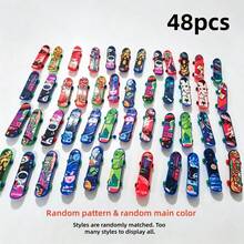 6/12/48件組專業迷你手指滑板套組，桌面手指滑板拼圖減壓玩具，生日派對禮物、禮物袋填充物、皮納塔填充物，隨機圖案與隨機主色 - 彩色 - 查看 13