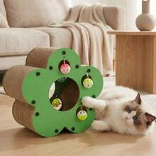 1 buah Papan Penggaruk Kucing Berbentuk Bunga dengan Bola Lonceng Interaktif, Alas Penggaruk Kucing Karton Tahan Lama, Mainan Kucing Dalam Ruangan untuk Perawatan Cakar dan Hiburan, Alas Pelindung Furnitur untuk Anak Kucing dan Kucing Dewasa - Gaya kelopak bunga - View 4