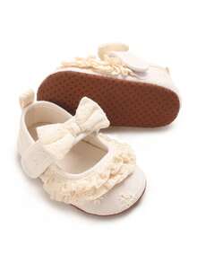 Newborn Baby Shoes, Soft Sole Non-Slip Girl Princess Shoes, 0-1 Year Old Comfortable Walking Shoes - Apricot - View 2