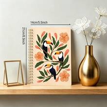 1PC A5 Rainforest Wind Tattoo Illustration Notebook Class Notes Handbook, Portable Notebook, Suitable For Professionals, Students And Office Use - Perfect Gift Choice - Multicolor - View 3