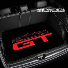 1pc Convertible Car Silhouette + "GT" Slogan Car Trunk Mat, Car Accessories, Suitable For Most Vehicles Like Sedans, Trucks And SUVs, Easy To Clean, Machine Washable, Personalized Car Trunk Mat, Car Trunk Cargo Liner - GT Sports Car - View 1