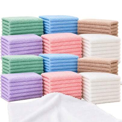 Serviettes de visage super douces 6/12/24 pièces, serviettes en microfibre premium, serviettes de visage en polaire corail à séchage rapide, serviettes de visage polyvalentes pour salle de bain, hôtel, gym, peuvent être utilisées pour le bain, le SPA, le visage, les serviettes de bout des doigts