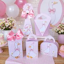 Kit  20 caixas Festa DESMONTADO | Personalizados Gansinhos | Patinhos Rosa | Lembrancinhas | Fazemos todos os temas - 20 caixas (4 de cada modelo) - Visão 1