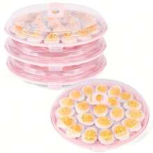 Multicolor Round Egg Cartons 3PCS, Perfect For Holiday Gatherings, Parties, Birthdays, And Weddings, Suitable For The Kitchen And Picnics - 3 Pieces (Green) - View 9