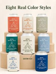 Custom Text Can Cooler For Bachelor Party, Brews Before I Do's Cheers Design, Neoprene Drink Sleeve For Groom Weekend And Groomsman Gifts - Multicolor - View 7