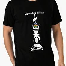 Men' & Women' New Caledonia Kanaky Graphic T-Shirt - Bold Kanaky Cultural Print Crewneck Tee, Relaxed Fit Casual Shirt Suitable For Summer, Unisex Cas - Black - View 7