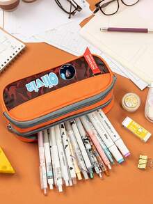 Personalized Double-Layer Pencil Case, Custom Text Pencil Storage Bag - Personalized Stationery Organizer With Customizable Name, Personalized Double-Layer Pencil Case, Customized Large Capacity Pencil Case, Customized Large Capacity Pencil Case - Multicolor - View 8