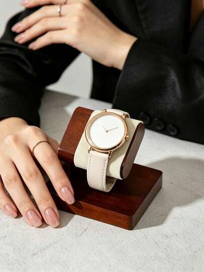 1pc Wooden Watch Holder, Jewelry Display Stand, Bracelet Storage Rack, Suitable For Bedroom Vanity, Closet, Jewelry Store Counter Display, Watch Box, Watch Organizer, Wooden Frame