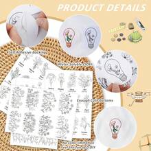 Stick & Stitch Birthday Month Wildflower Water-Soluble Embroidery Transfer Paper, Tiny Floral & Leaf Embroidery Stabilizer Paper For Handmade Sewing DIY Crafts - A103 - View 9