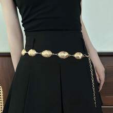 Neue Damen-Taillenkette mit Muschel-Design, Vintage-Accessoire, vielseitig für Kleider, JK-Taillengürtel, geometrisches Muster, Boho-Stil, Zinklegierung, für alle Jahreszeiten - Gold - Übersicht 1