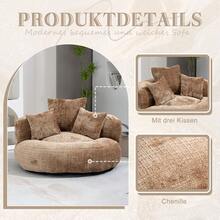 Beige Chenille Sofa - Comfortable Gaming Chair - Coffee Brown - View 2