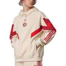 Adidas Originals FC Bayern X Originals FW24 Collegiate Striped Logo Embroidered Fashion Hoodie Linen Hoodies Men - 彩色 - 查看 3