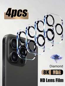MSRI 4pcs Compatible With Apple Model 1:1 3D Lens Protector Film, Universal For 11/12/13Pro Max/14Pro Max/15Pro Max/17e/17/17 Pro/17Air/17 Pro Max/18/18 Pro/18 Pro Max/Ultra All Series, Anti-Scratch, Anti-Fall - Clear - View 39