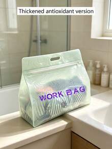 WORK BAG 手提收納袋 PVC 防水盥洗包 大容量化妝包，可用作通勤文件袋、健身收納袋、商務出差旅行盥洗包、雜物手提包，適合上班族、健身愛好者、學生、商務旅客，適用於中秋節、國慶日、新工作、生日禮物，結合化妝品收納、文件收納、泳衣收納、盥洗用品分裝、通勤、健身、短途旅行、宿舍等多場景防水透明手提包 - 彩色 - 查看 23