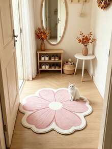 1pc Super Beautiful Pink Petal Round Rug - Soft, Durable, Non-Slip, Machine Washable, Perfect For Holidays, Birthdays, Weddings, Daily Decor, Bedroom Decor, Small Rug, Carpet, Home Decor, Living Room Rug, Living Room Small Rug, Bedroom Rug, Living Room Home Decor, Outdoor Rug, Washable Rug - Multicolor - View 7