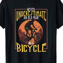 Never Underestimate An Old For Man On A Bicycle Tee Men's Black Tee Comfortable Perfect For Home|Outdoor|Work|Gifting (Birthdays|Valentine's Day|Mothe - 黑色 - 查看 7