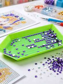 5pcs Multi-Color Plastic Diamond Painting Bead Sorting Trays, Easy-Pour Design Craft Jewelry Storage Box, DIY Diamond Painting Supplies And Tools - A - View 7