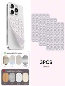 Double-Sided Silicone Suction Cup Phone Holder, Reusable Waterproof Non-Slip Phone & Tablet Suction Mount, Hands-Free Phone Stand, Suitable For Mirror, Glass, Tile, Self-Adhesive Phone Holder, For Makeup, Shower, Cooking, Video Recording - Multicolor - View 45
