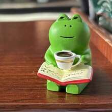 1/2 Mini Frog Figurines - Fun Frog Sculptures, Can Be Placed On Shelves Or Desktops - Frog Themed Desktop Accessories - Perfect Cute Gift For Frog Lovers - Multicolor - View 14