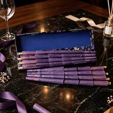 1 Box Purple Printed Pre-Rolled Cone Cigarette Rolling Papers With Filter Tips, Finished Cone-Shaped Rolling Paper Gift Box Set, Convenient Disposable Handmade Rolling Papers, Essential Smoking Accessories - View 4