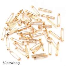50pcs Iron Perforated Brooch Pins With Safety Clasp, Corsage Base Pins With Lock Head, Tie Pin, DIY Corsage Badge Hair Accessory Base, Jewelry Making Supplies - Brooch Base - View 19