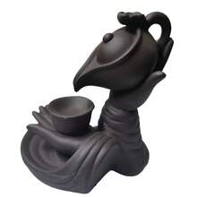 1pc Black Ceramic Incense Burner (Without Incense), Backflow Waterfall Smoke Design, Home Decor, Yoga Accessory, Indoor Aromatherapy Sandalwood Ornament - Multicolor - View 7