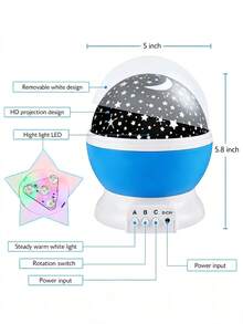 1pc Night Light Projector, Starry Sky Night Light Projection, Baby Lamp Decoration, Rotating Starry Sky Moon Galaxy Projector, Desktop Lamp - Multi-color - View 7