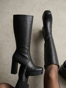 Women Knee-High Boots - Black - View 1