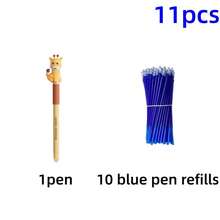 11pcs Erasable Neutral Pen Set, Includes 1 Pen + 10 Refills (Blue Ink), Pen Body With Built-In Eraser. Suitable For Note-Taking, Daily Writing, High-Quality Office And Student Stationery, Great Birthday Gift - Multicolor - View 14
