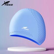 X-FEIKE 1pc Bagged Extra Large Thick Non-Snagging Water Drop Swim Cap, High Aesthetic, Unisex - Multicolor - View 13