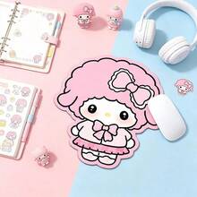 SANRIO 1 Peça Mouse Pad com Formato Assimétrico de Ovelha, Design Personalizado Único com Impressão de Alta Definição, Base de Borracha Antiderrapante e Resistente ao Desgaste, Superfície Suave Compatível com Vários Mouses para Movimento Flexível, Adequado para Casa, Dormitório, Escritório, Trabalho no Computador e Jogos, Presente Divertido para Meninas e Melhores Amigas - A - Visão 2