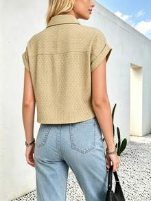 Plus Size Blouses - Khaki - View 4