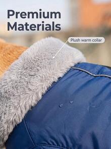 Winter Dog Coats, Anti-Frost Fleece Dog Vest, Cold Weather Dog Jacket With Reflective Panels - Features Adjustable Hook And Loop Straps For Easy On/Off, Suitable For Small, Medium, And Large Dogs - Royal Blue - View 9