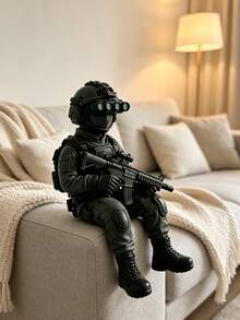 Figur Aksi Prajurit Taktis Mini Pasukan Khusus Posisi Duduk Model Militer dengan Kacamata Penglihatan Malam dan Senapan Sniper Model Senjata Hiasan Meja Patung Koleksi Dekorasi untuk Rumah Kantor Rak Buku Pajangan Hadiah Penggemar Game - A2 - View 9