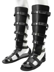 New Medieval Renaissance Roman Foot Fighter Retro Men's Shoes - Black - View 5