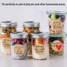 500pcs Ins Style Kraft Paper Handmade Label Stickers Roll, 1 Inch Round, 9 Rotating Patterns, English "Homemade With Love", Perfect For Handmade Sellers, Baking Packaging, Jam Glass Jars, Handmade Soap, Gift Box Seals, Gift Favors, Small Shop Packaging - Multicolor - View 6