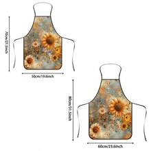 1pc Gradient Colorful Rose Floral Print Apron, Featuring Pink, Purple, Red Multi-Layered Rose Pattern, Durable Cooking Apron Suitable For Bakers, Cake Decorators, BBQ Enthusiasts, Gardeners, Painters, Nail Artists - Perfect Gift For Home And Professional Chefs - Multicolor - View 8