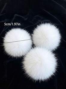 50/40/30/20/10pcs White Fluffy Round Decorative Pieces, Suitable For Handmade Projects, Headpiece Decoration And Clothing Embellishment, Pre-Cut - Multicolor - View 7