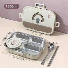 304 Stainless Steel Lunch Box, Bento Box Adult, Leakproof Japanese Bento Box With Utensils And Soup Bowl, Microwaveable Metal Lunch Box, Stainless Steel Containers With Lids, For School Student - Multicolor - View 16