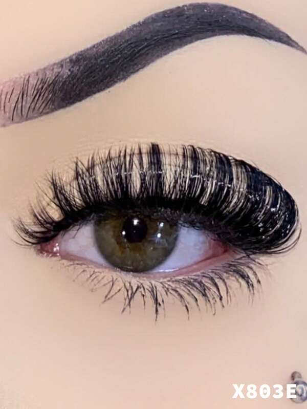 1 Pair/Pack Dense Voluminous Fluffy Mink False Eyelashes, Cat Eye Makeup Effect, 15mm Long 8D Dense False Eyelash Strip, Fox Eye Lift Makeup Effect, Extended Eyelash Strip, Increase Eye Tail Density, Create Exquisite Makeup, False Eyelash Strip, Eyelashes, False Eyelashes,Halloween