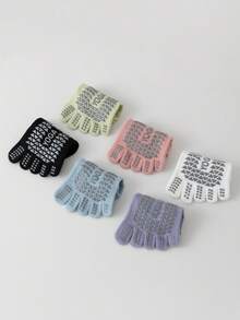 1/2/3 Pasang Kaos Kaki Yoga Lima Jari Wanita, Kaos Kaki Pendek Pilates Silikon Anti Selip - MultiWarna - View 2